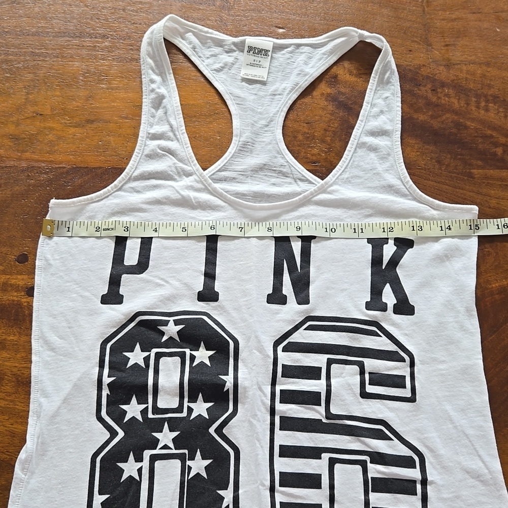 Rare Victoria's Secret PINK USA Flag Racerback Tank Top Size Small - Picture 4 of 8